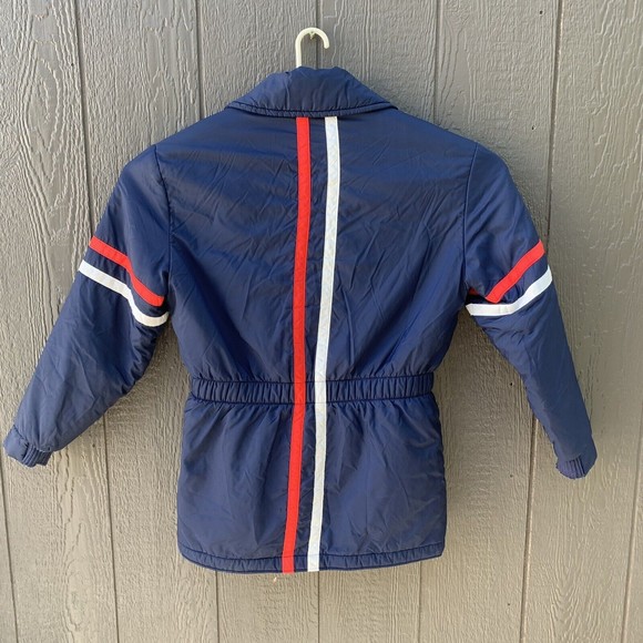 Vintage Lake Forest Custom Quality Winter Coat Size Med With Ski Patches Sewn On - Picture 7 of 12